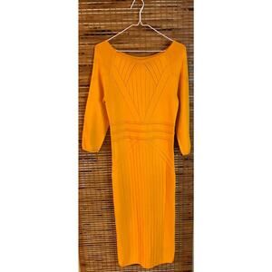 Gabrielle Union x NY & Company Women's Sweater Dress Size Small, Gold, Midi Knit